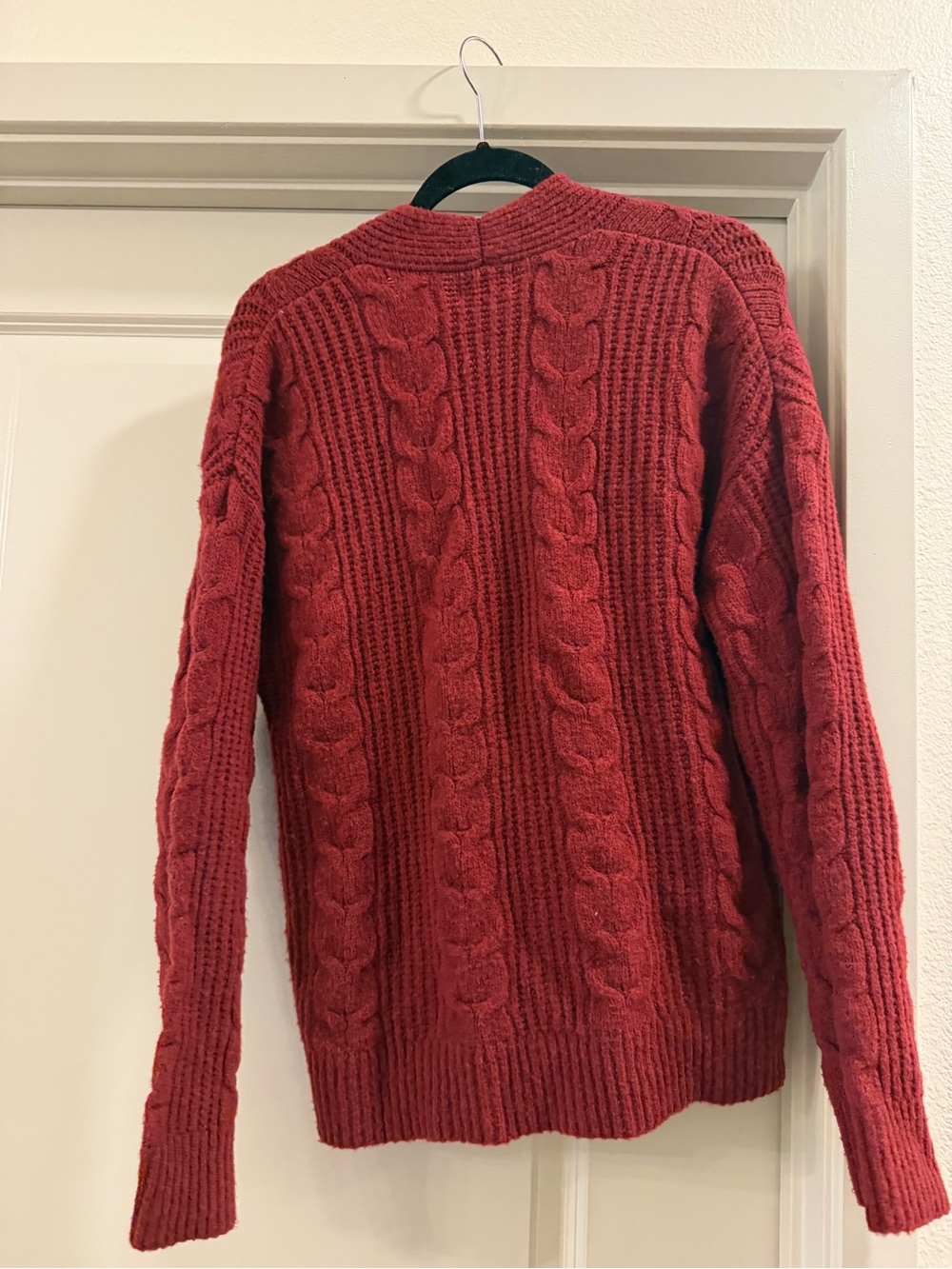 Universal Thread Chunky Cable Knit Cardigan in Red - Picture 4 of 4